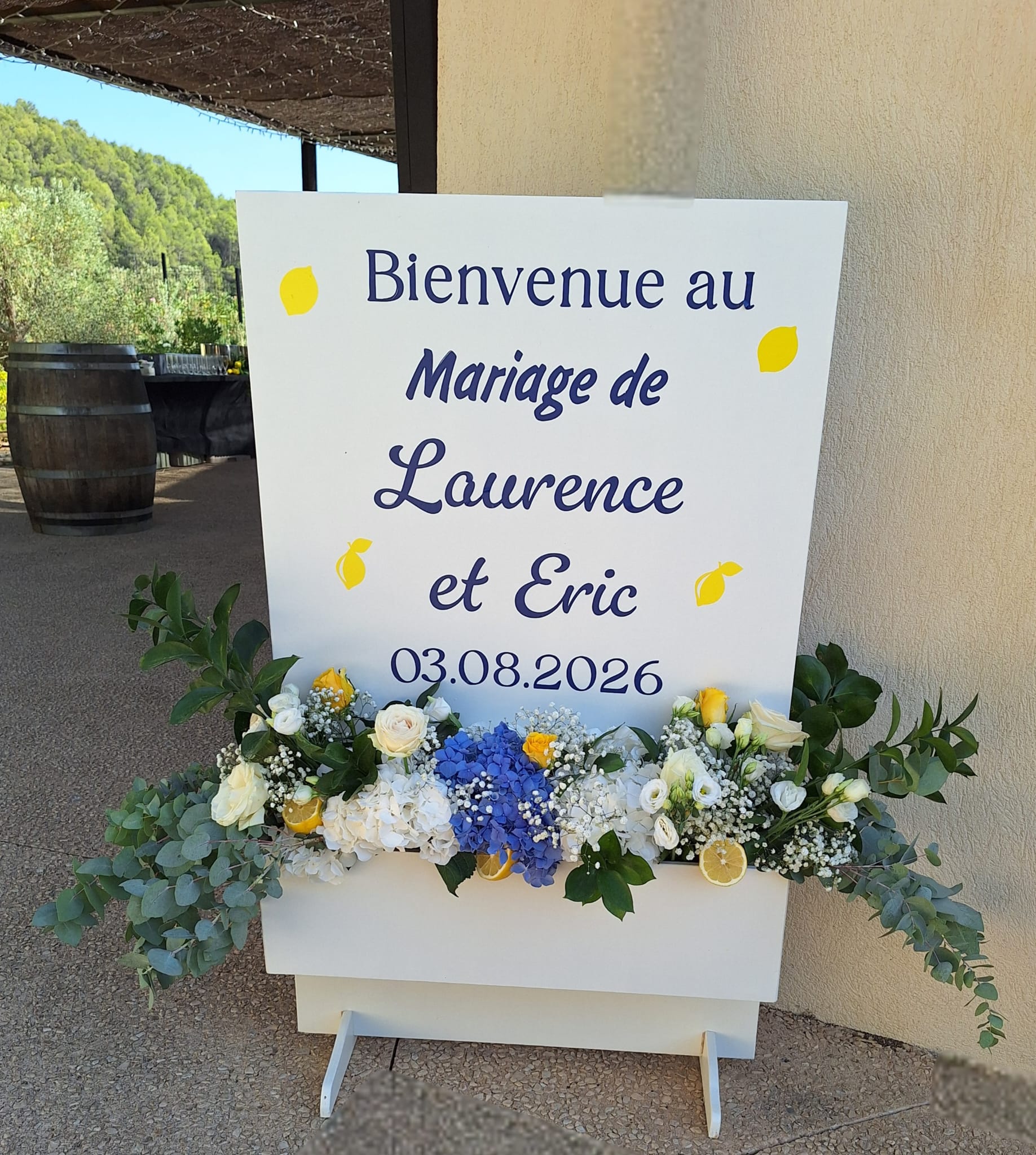 Panneau Bienvenue floral